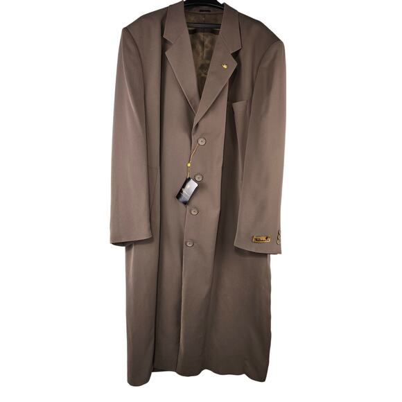 Vintage Falcone Men's Topcoat Carmel Full Length Size 50L New with tags - Picture 1 of 7
